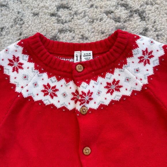 Janie + Jack Holiday Sweater Cardigan 12-18m - Picture 2 of 7